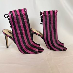 Zara Woven Lace Up Heels